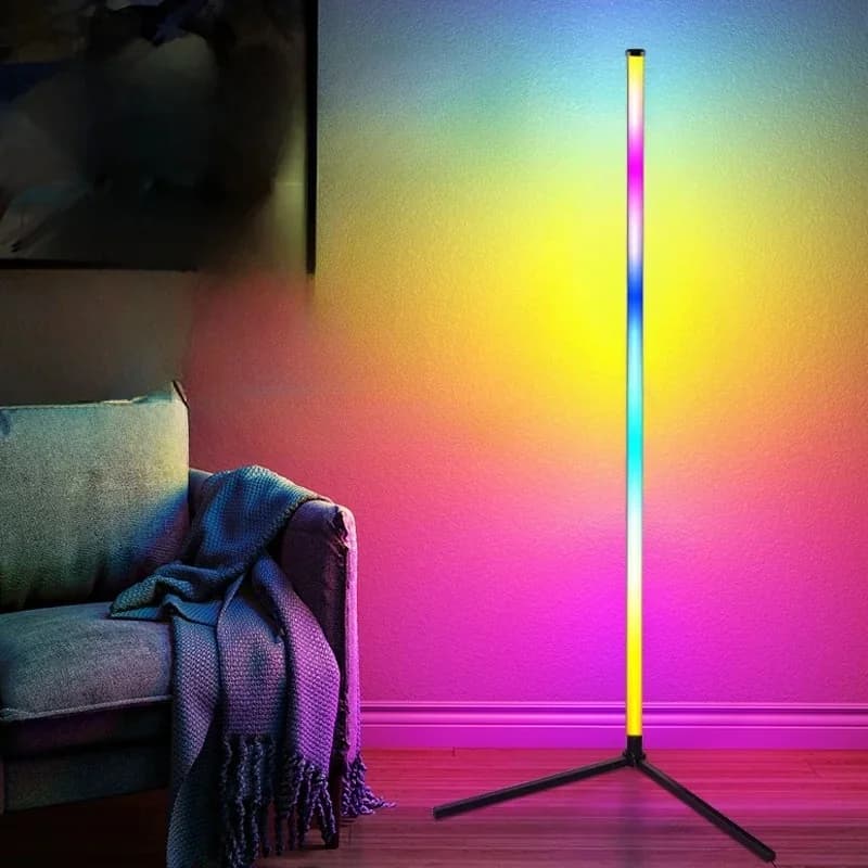 RGB gulvlampe med musiksynchronisering, fjernbetjening og app-styring
