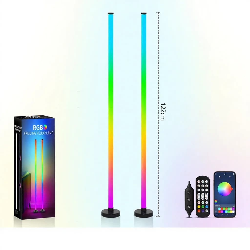 RGB Gulvlampe med Musiksynk, 360° Glød, App Kontrol til Gaming