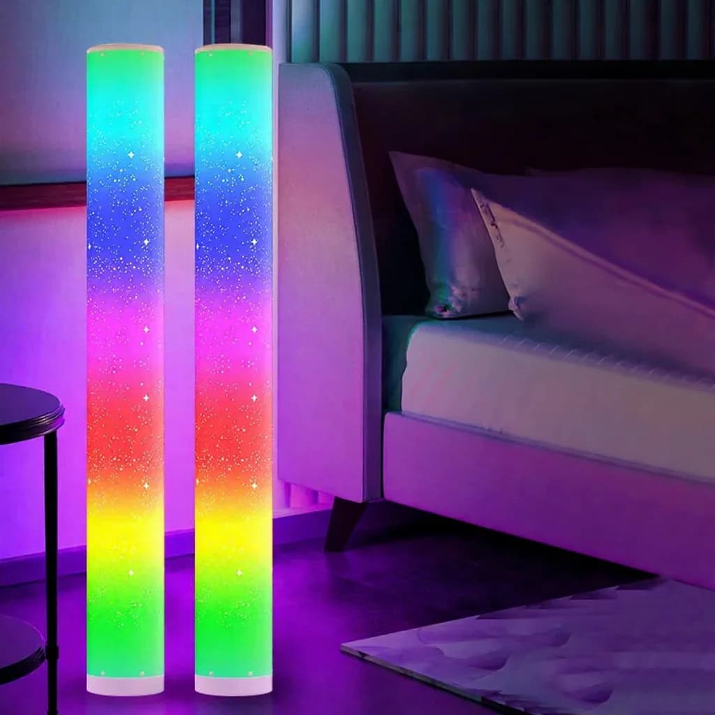 RGB LED-gulvlampe med stjerneeffekt og fjernbetjening