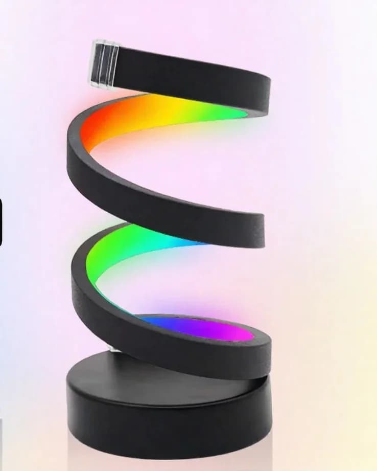 Spiralformet RGB atmosfærelampe med lydreaktion og app-styring