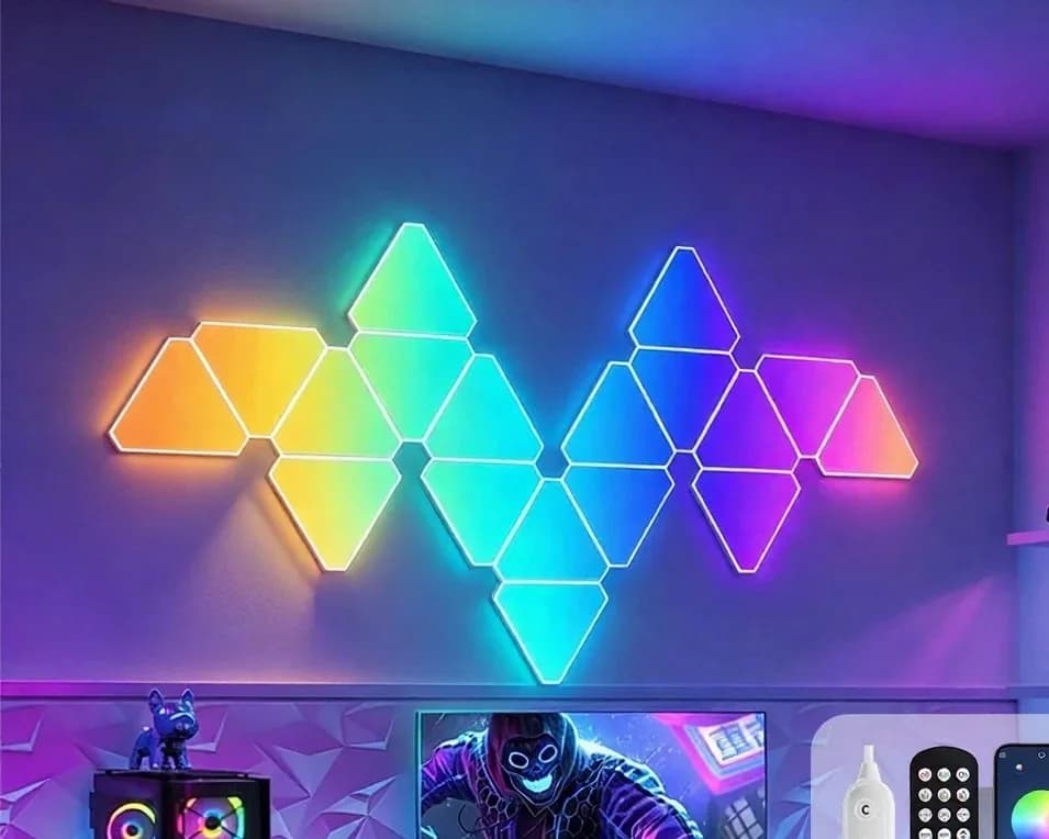 Triangle Smart LED Væglampe Sæt RGB Ambient Gaming Dekoration