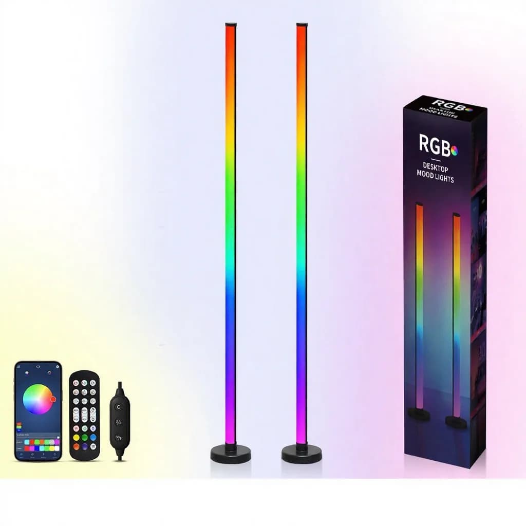 RGB gulvlampe med musiksynk, app- og fjernbetjening
