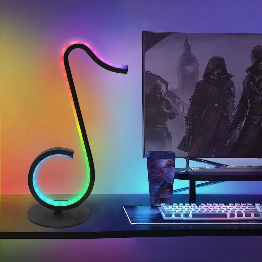 RGB Atmosfære Lampe med Nodedesign, USB og Fjernbetjening