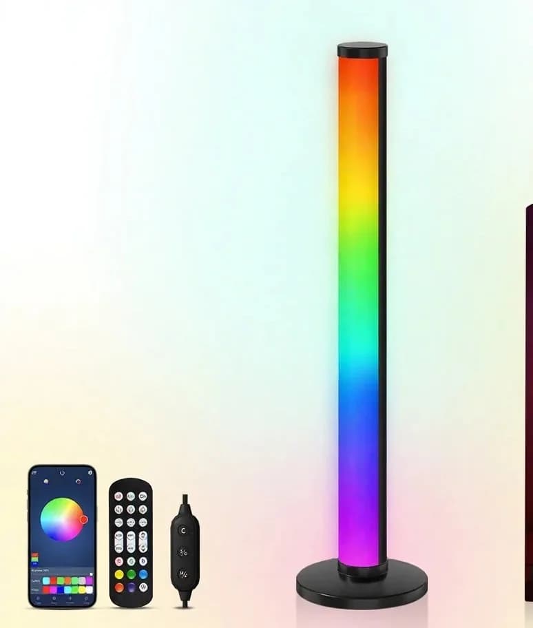 RGB LED skrivebordslampe med lydreaktiv lys og app-styring