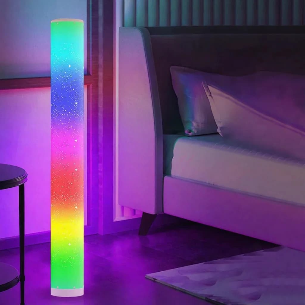 RGB LED Gulvlampe med Stjernemønster, Fjernbetjening og App-styring