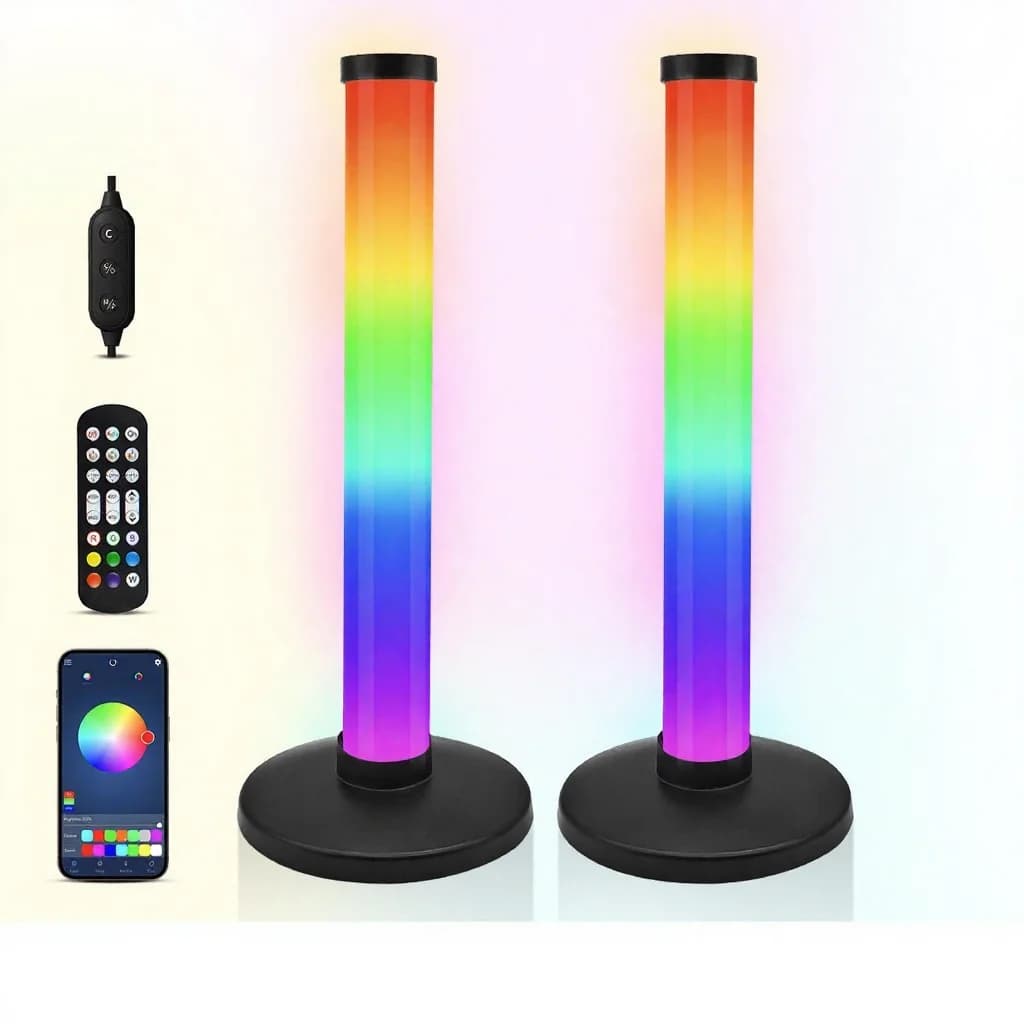 RGB atmosfærelys med lydsynk og app-styring til skrivebord