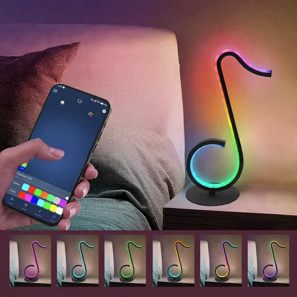 RGB Atmosfære Lampe med Nodedesign, USB og Fjernbetjening