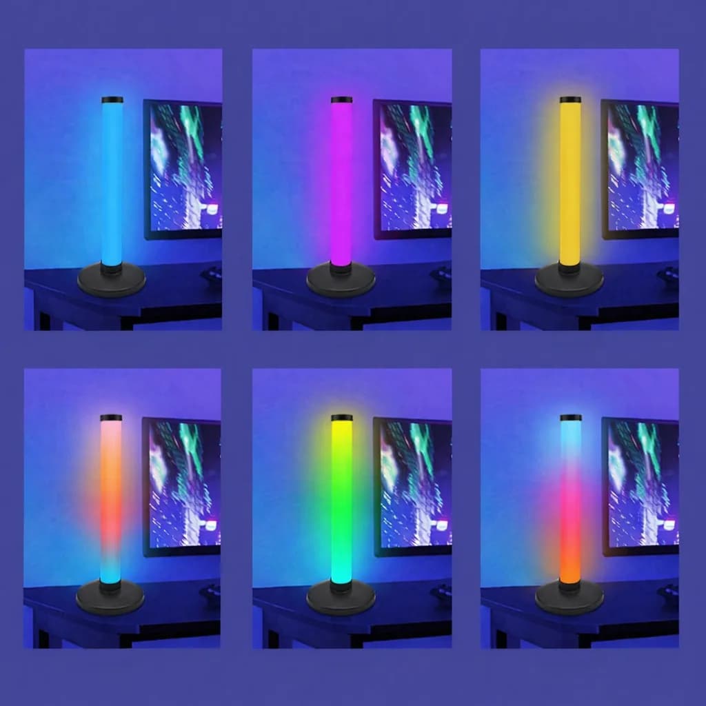 RGB atmosfærelys med lydreaktion til gaming-setup på skrivebordet