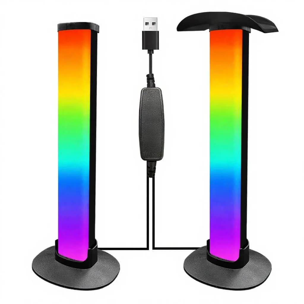 RGB Gaming Atmosfærelampe med Hovedtelefonholder og Lydsynk