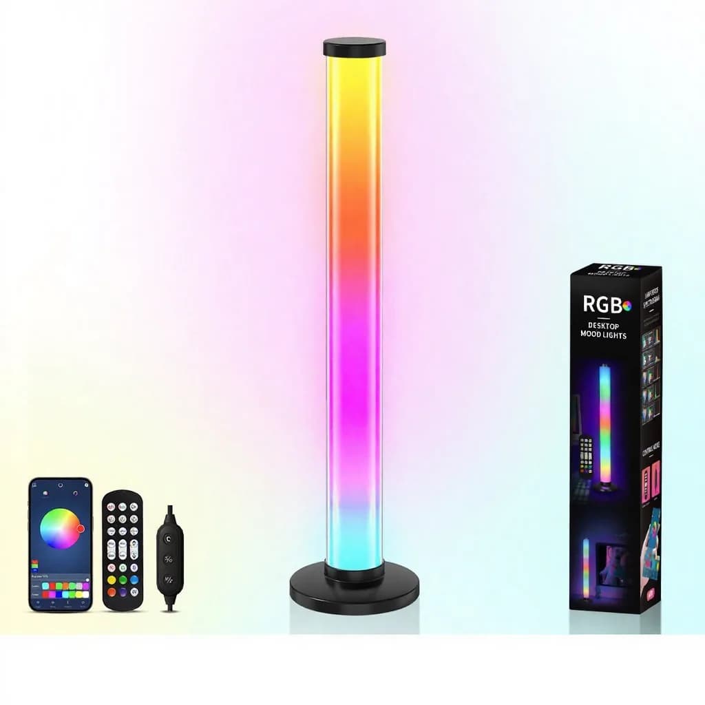 360-graders RGB lydreaktivt stemningslys USB skrivebordslampe
