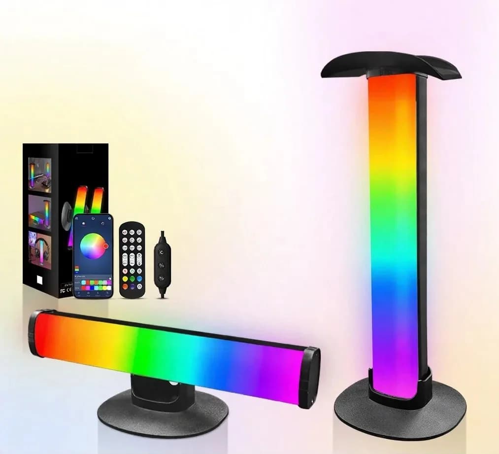 RGB Gaming Atmosfærelampe med Hovedtelefonholder og Lydsynk
