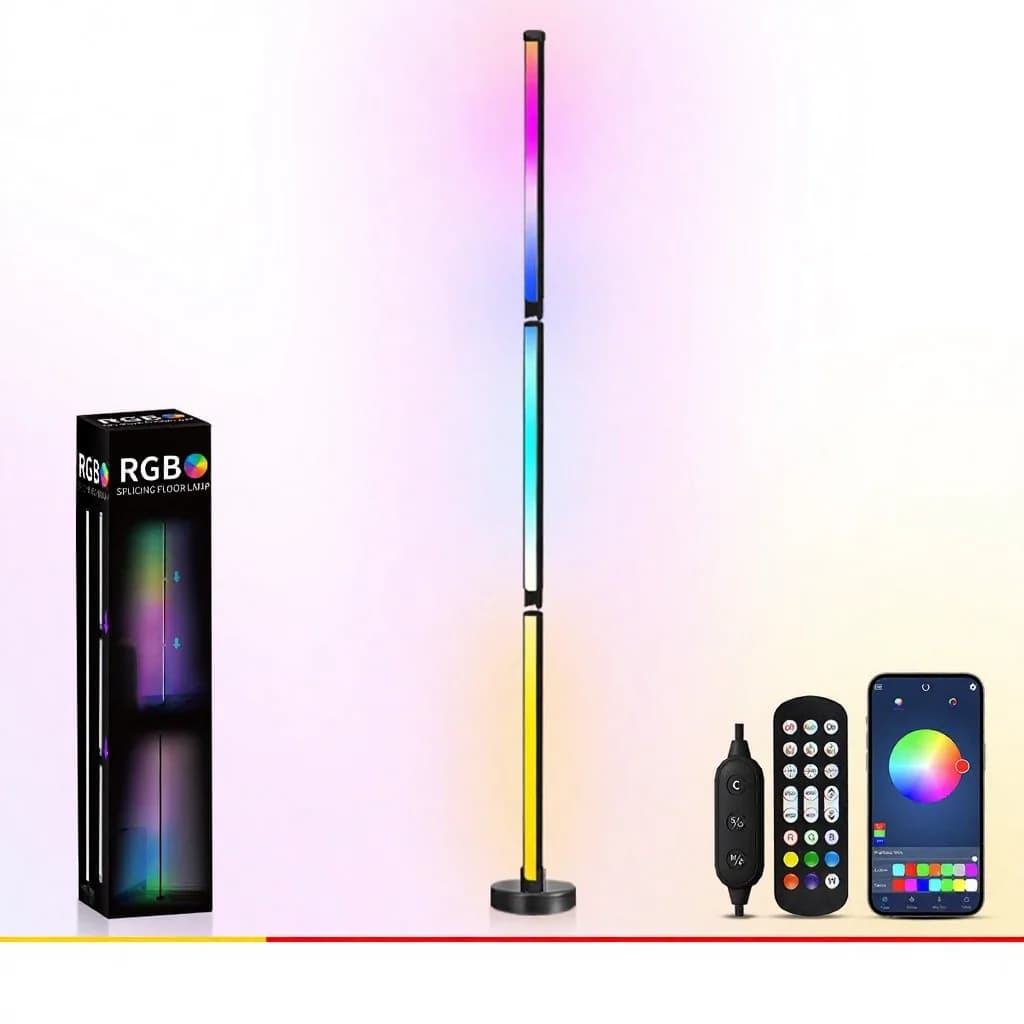RGB farveskiftende gulvlampe med musiksynchronisering og app-styring