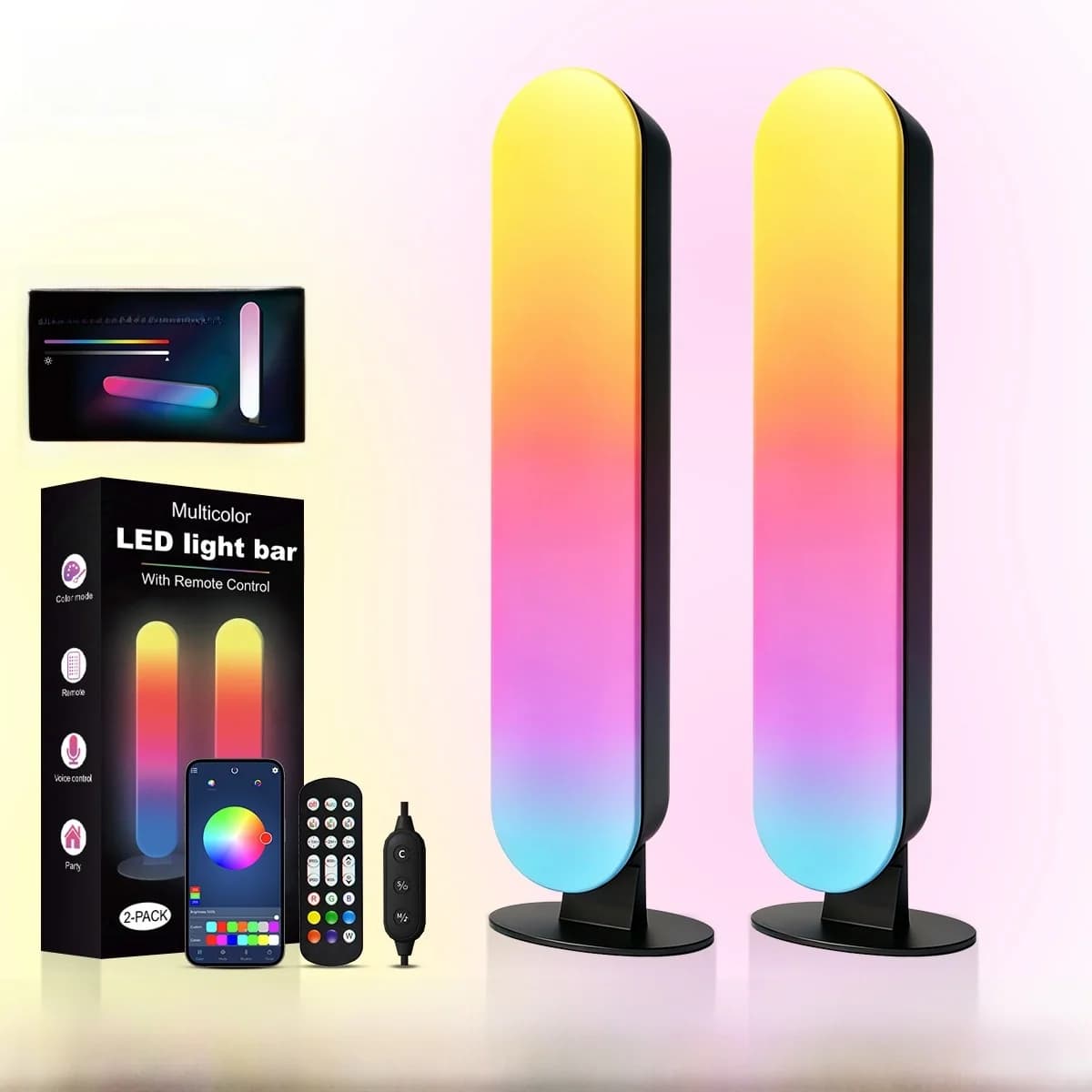 RGB LED-omgivelseslys med Bluetooth-musiksynkronisering og app-styring