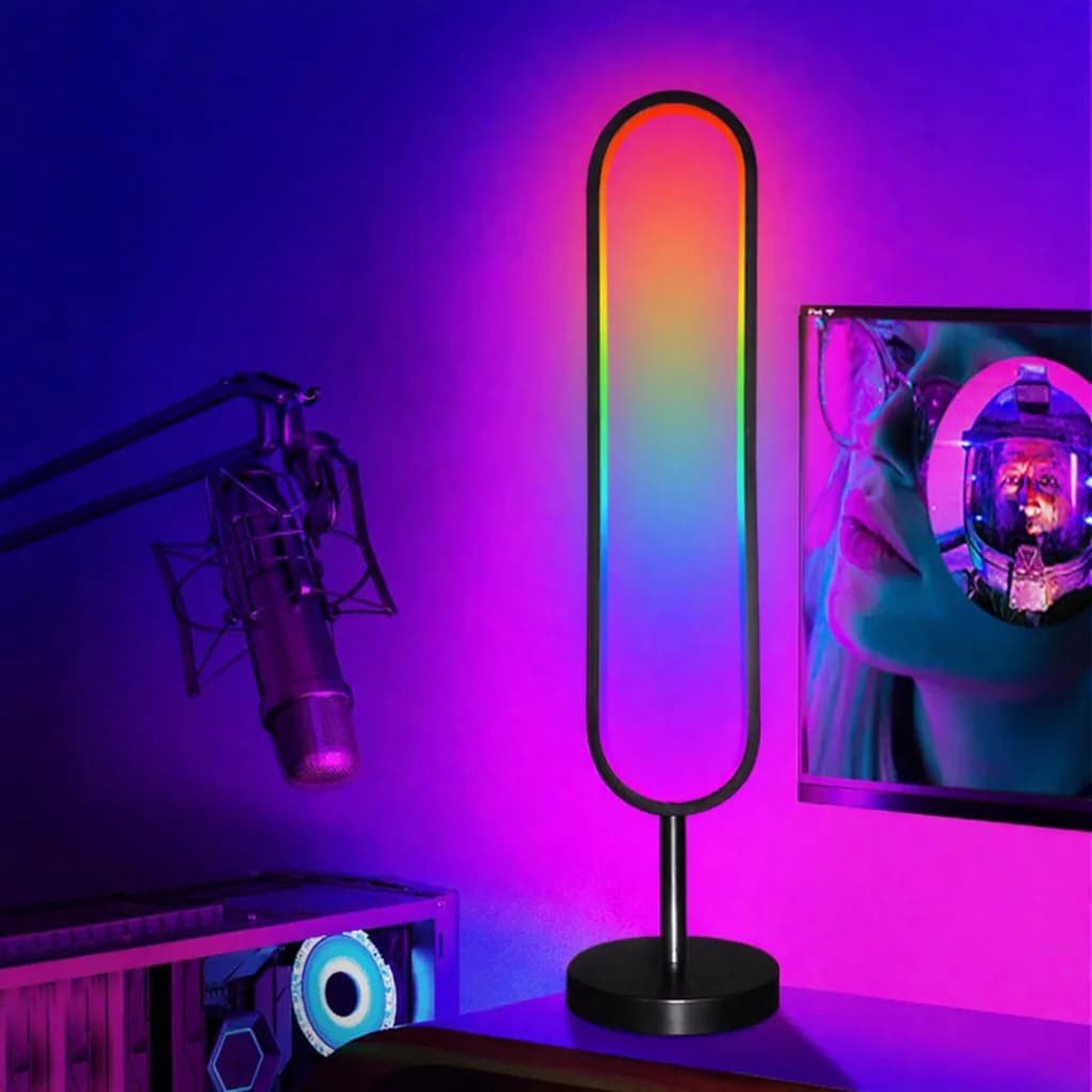 U-formet RGB Gulvlampe med Lydreaktivt Lys og App-styring