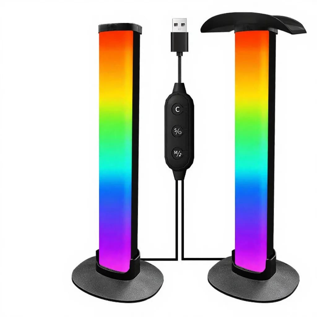 RGB Gaming Atmosfærelampe med Hovedtelefonholder og Lydsynk
