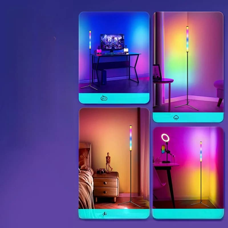 RGB farveskiftende gulvlampe med musiksynk og app-styring