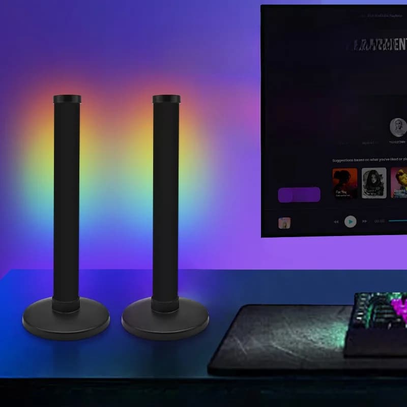 RGB atmosfærelys med lydsynk og app-styring til skrivebord