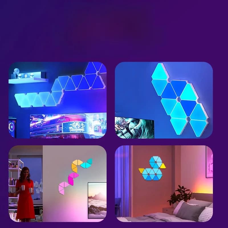 Triangle Smart LED Væglampe Sæt RGB Ambient Gaming Dekoration