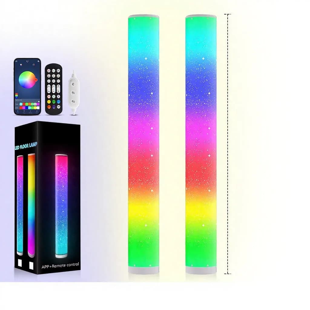 RGB LED-gulvlampe med stjerneeffekt og fjernbetjening