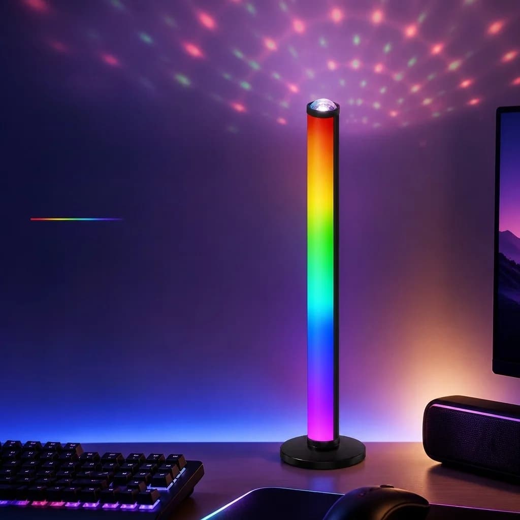 RGB projektor atmosfærelys med musiksynchronisering og fjernbetjening
