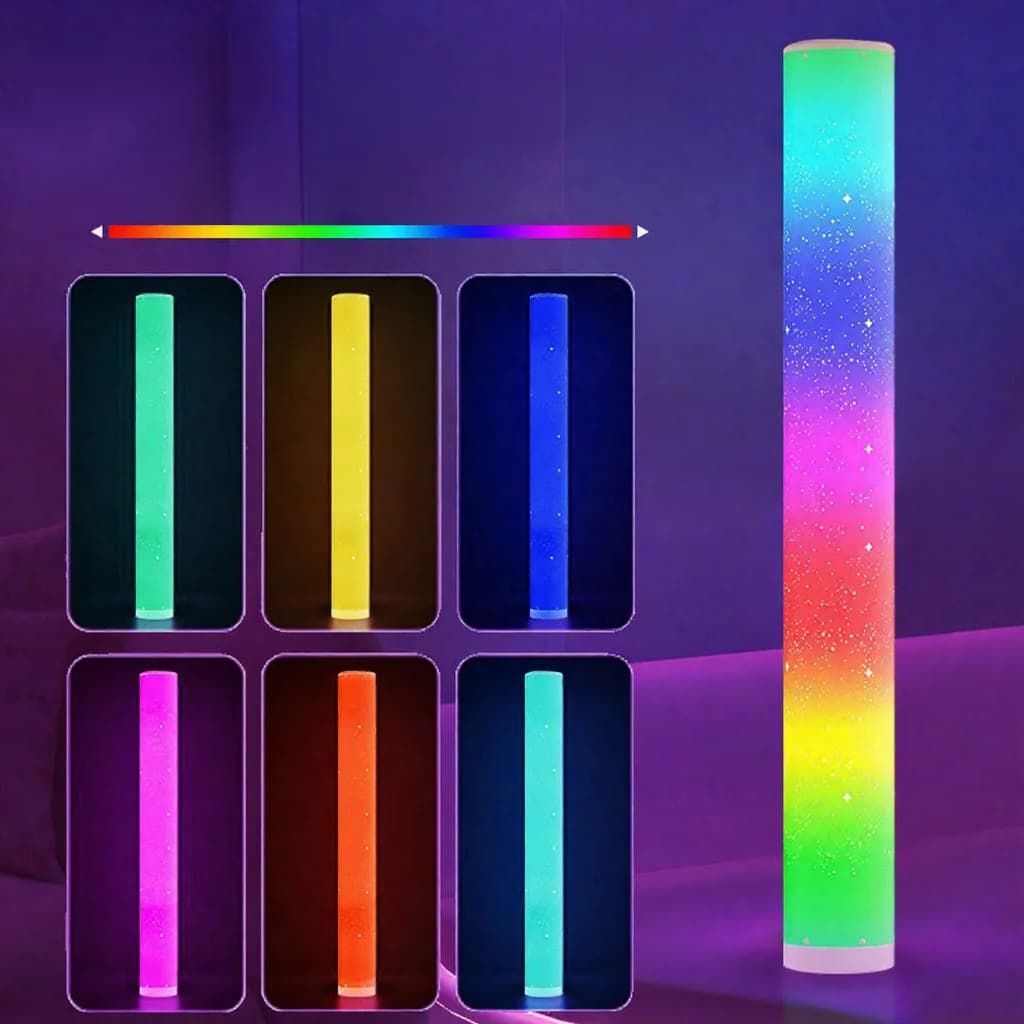 RGB LED-gulvlampe med stjerneeffekt og fjernbetjening