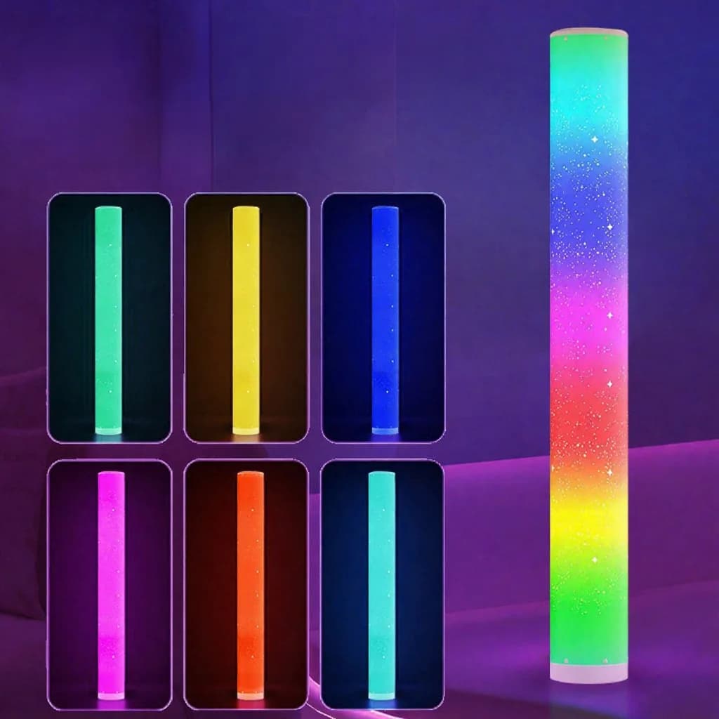 RGB LED Gulvlampe med Stjernemønster, Fjernbetjening og App-styring
