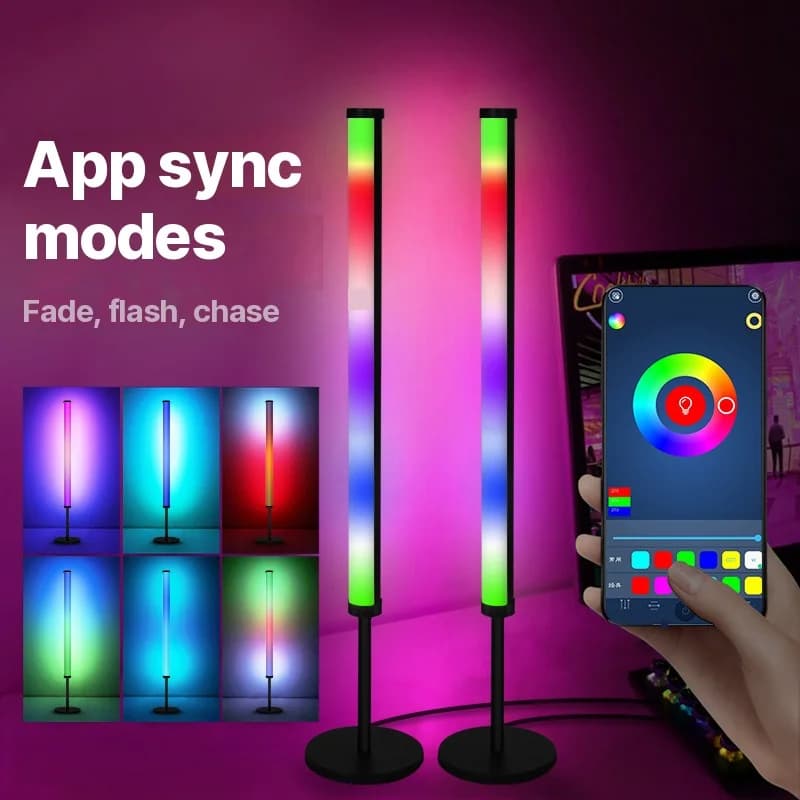 RGB LED atmosfærelampe til skrivebord med musiksynchronisering og app-styring