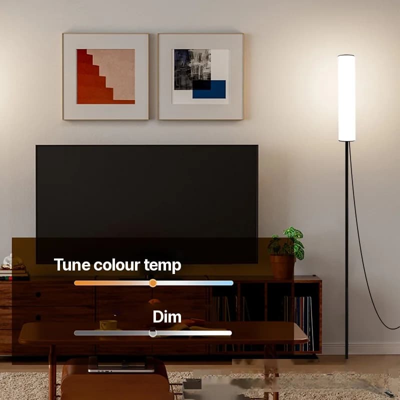 Justerbar Højde LED-Gulvlampe med Stativbase og Tre Farvetilstande