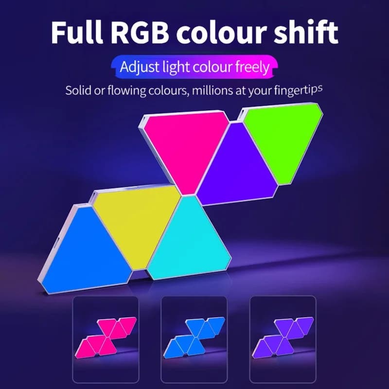 Triangle Smart LED Væglampe Sæt RGB Ambient Gaming Dekoration