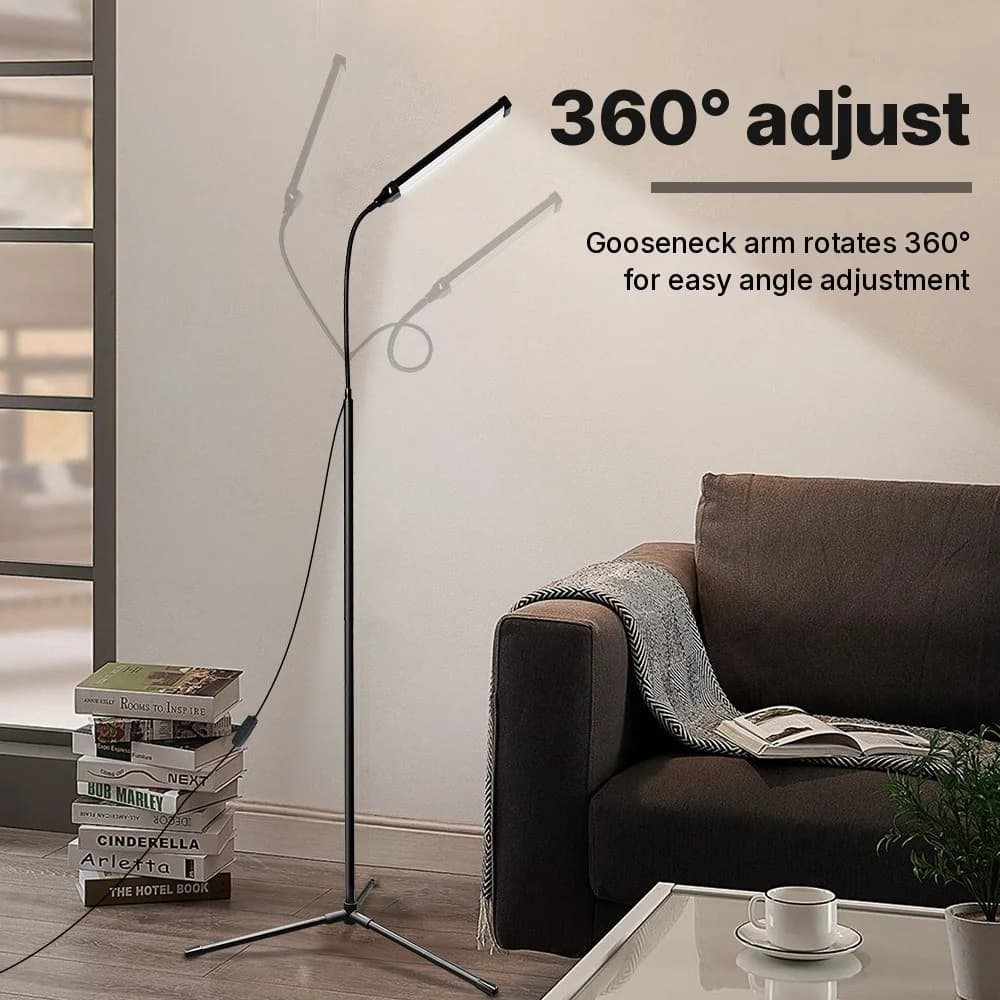 USB-drevet gulvlampe med trefodstativ og tre farvetilstande