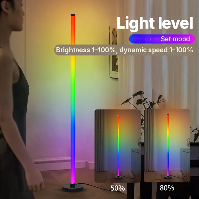 RGB samlesæt gulvlampe med musiksynk og app-styring