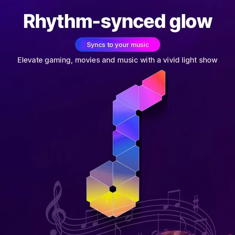 Triangle Smart LED Væglampe Sæt RGB Ambient Gaming Dekoration