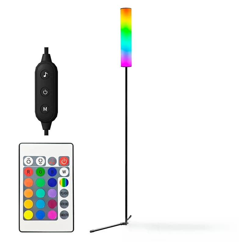 RGB LED tripod-gulvlampe med fjernbetjening til soveværelse og stue