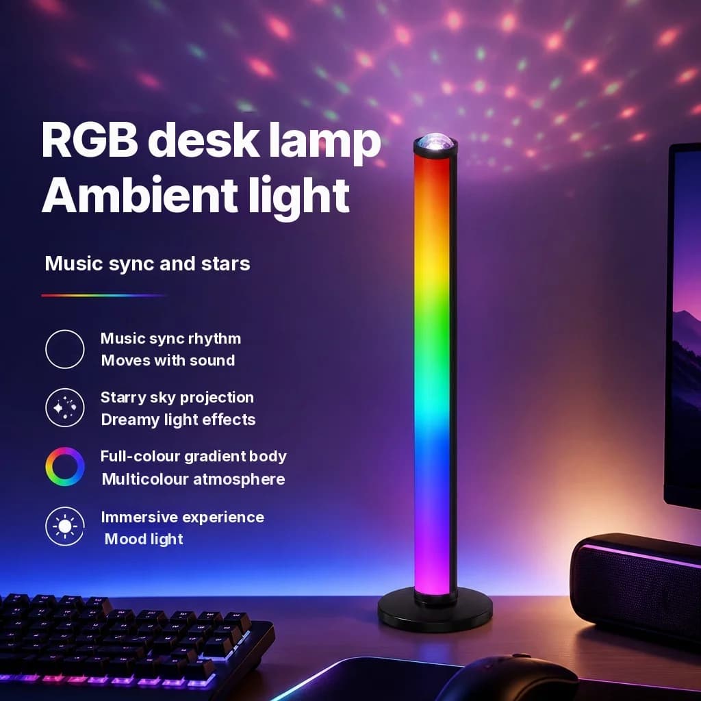 RGB projektor atmosfærelys med musiksynchronisering og fjernbetjening