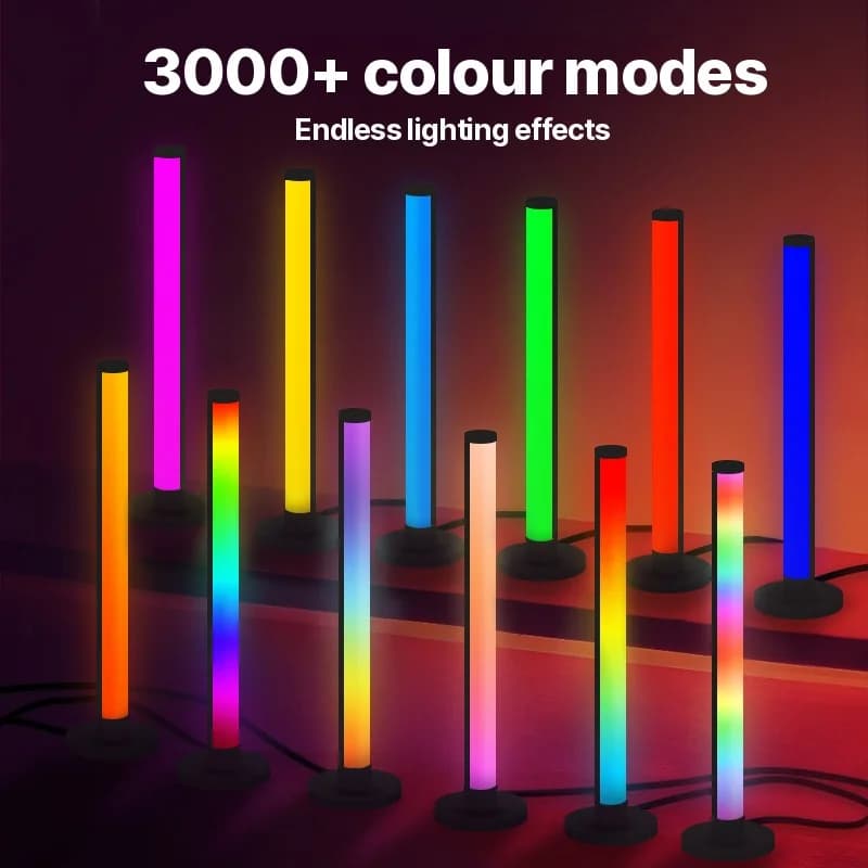 RGB LED skrivebordslampe med lydreaktiv lys og app-styring