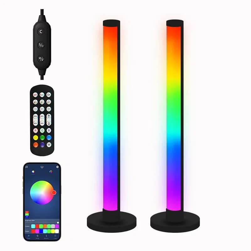 RGB LED skrivebordslampe med lydreaktiv lys og app-styring