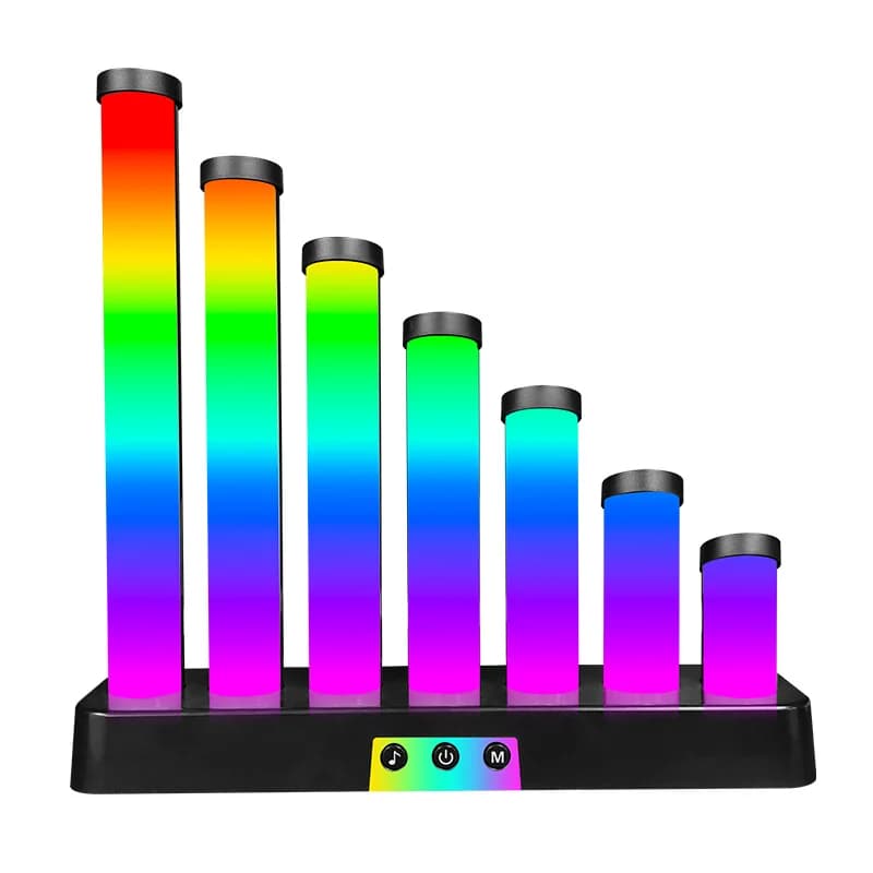 RGB LED-skrivebordslampe med lydreaktion og app-styring